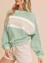 Load image into Gallery viewer, Contrast Color Round Neck Sweatshirt
