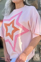 Load image into Gallery viewer, STARS IN YOUR EYES LIGHT PINK PATCHWORK TOP **SHIPPING EXPECTED TO BEGIN ON DATE 5/12**
