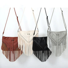 Load image into Gallery viewer, Studded Soft Leather Tassel Bag
