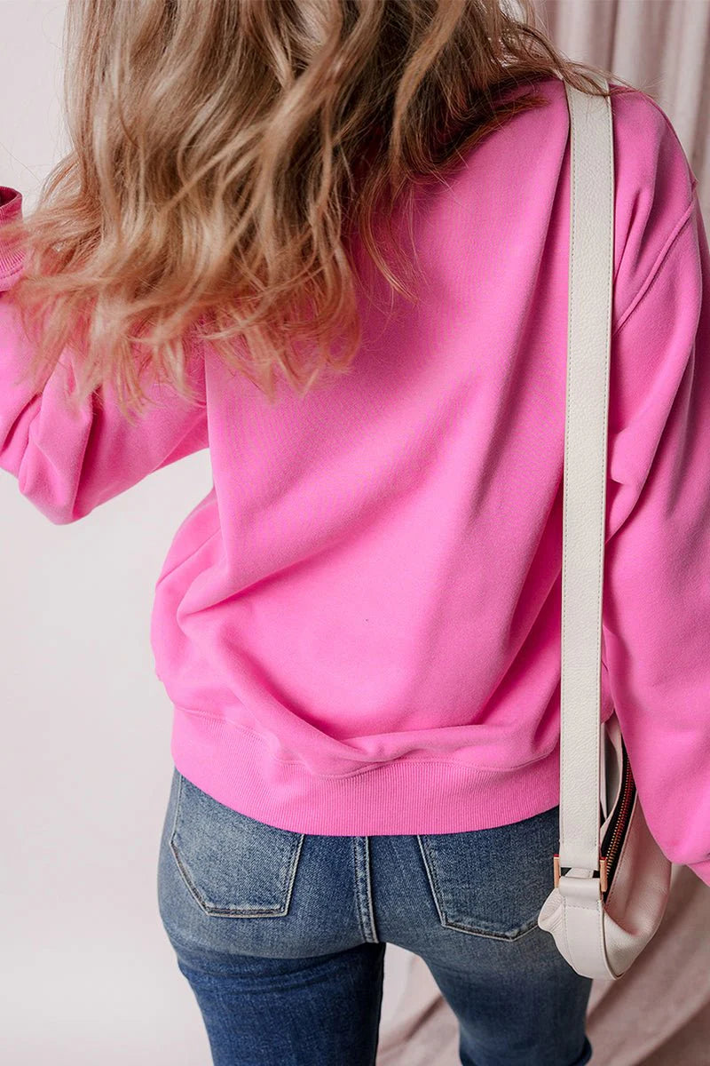 GIVE THANKS BONBON PINK SWEATSHIRT **SHIPPING EXPECTED TO BEGIN ON DATE 10/25**