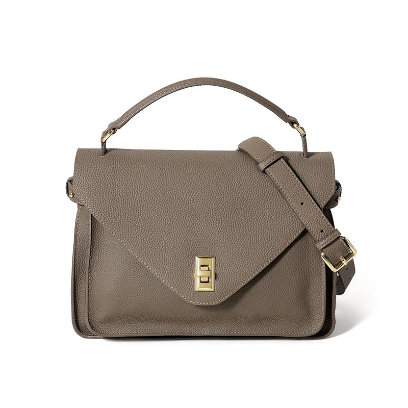 Full-Grain Leather Crossbody Bag – Fleece-Lined Urban Minimalist Bag | 4 Colors