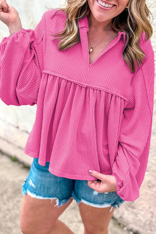 Babydoll Corded Blouse (ships 8/15)
