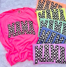 Load image into Gallery viewer, Neon Checkered Mama Graphic Tee
