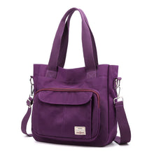 Load image into Gallery viewer, Multi Pockets Zipped Large Canvas Shoulder Bag
