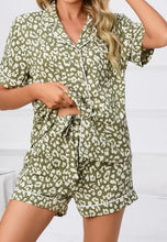 Load image into Gallery viewer, Full Size Leopard Short Sleeve Top and Shorts Lounge Set Plus Size
