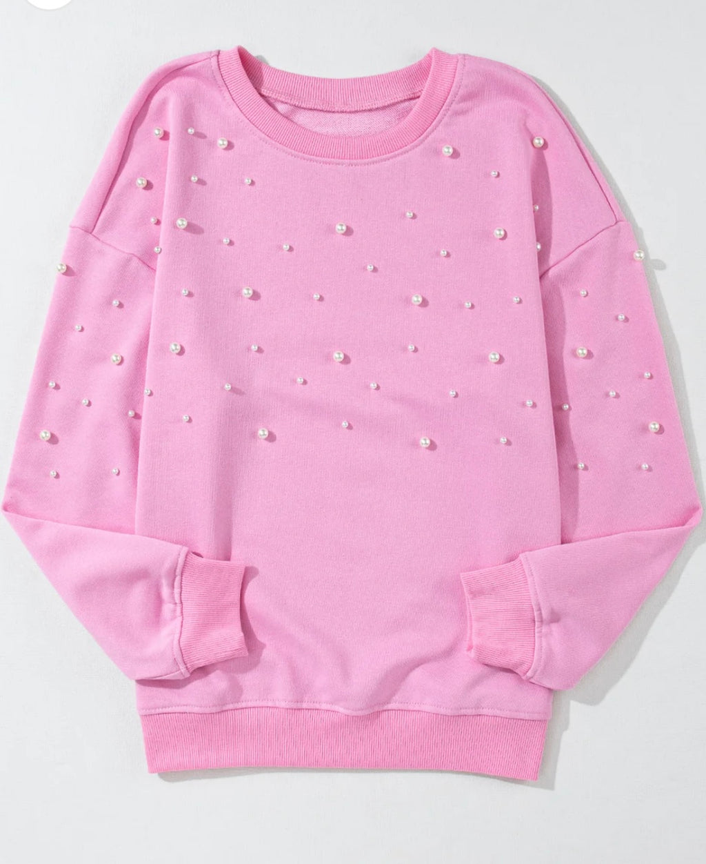 Pearl Embossed Pink Sweater