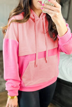 Load image into Gallery viewer, FEEL THE CHILL PINK TWO-TONE TEXTURED HOODIE **SHIPPING EXPECTED TO BEGIN ON DATE 8/30**
