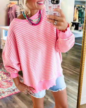 Load image into Gallery viewer, Cozy Striped Oversized Sweatshirt
