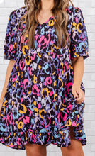 Load image into Gallery viewer, Plus Size Leopard Ruffled Vneck Dress-Ships 6/1
