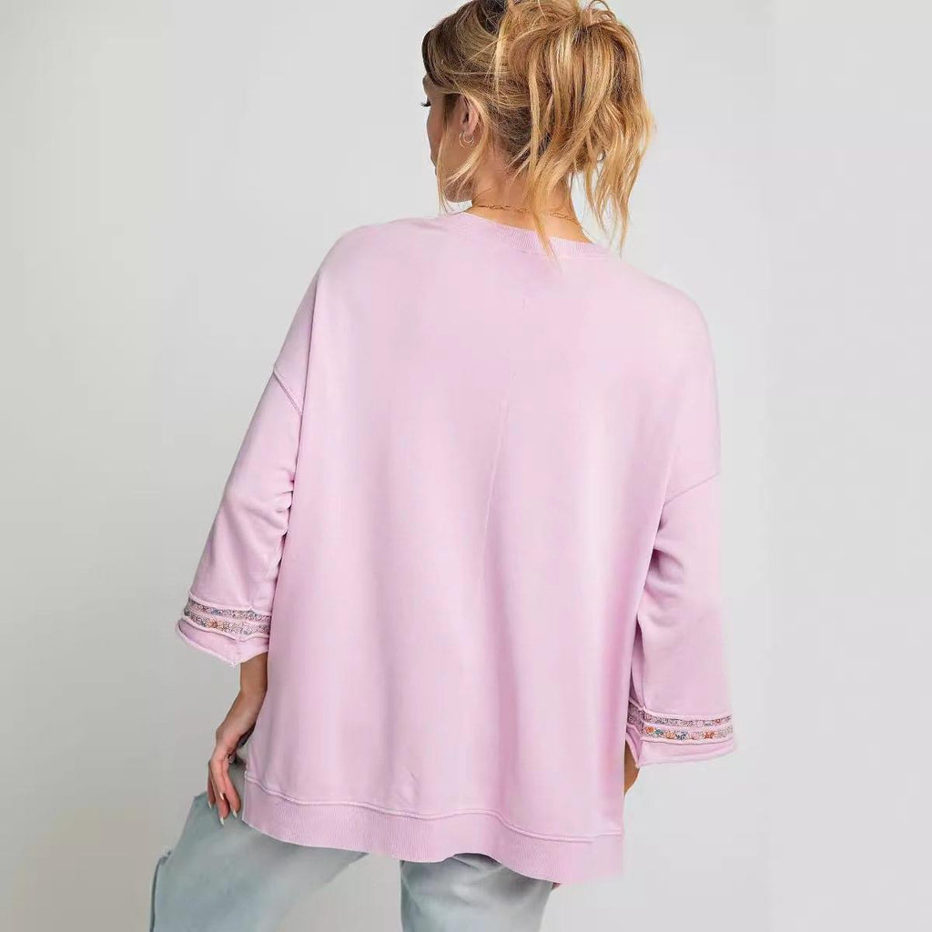 Floral Patchwork Crewneck Sweatshirt