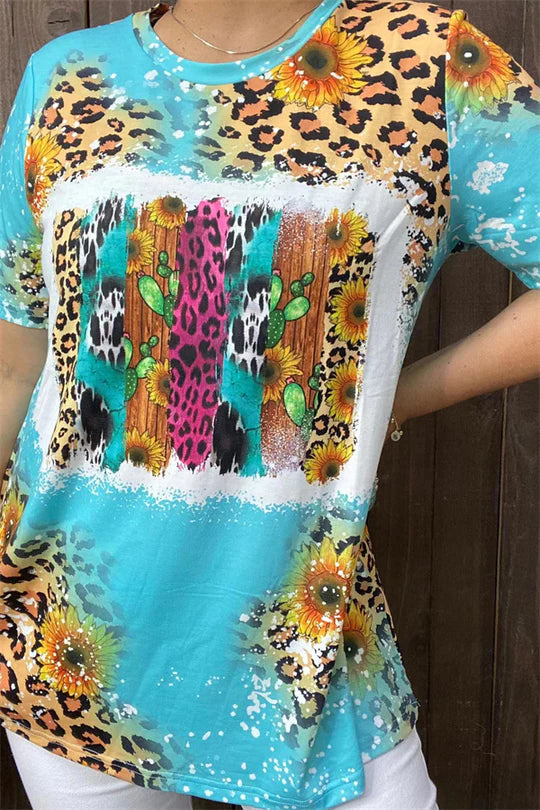 Turquoise Leopard Multi Print