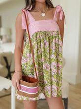 Load image into Gallery viewer, Printed Tie Shoulder Mini Cami Dress
