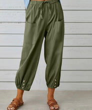 Load image into Gallery viewer, Linen Cropped Wide Leg Pants
