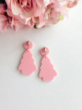 Load image into Gallery viewer, &quot;Pink Christmas Tree&quot; Dangles
