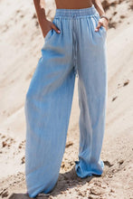 Load image into Gallery viewer, Denim Drawstring High Waist Wide Leg Pants
