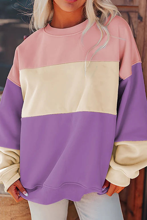 CATCH THE BREEZE COLORBLOCK SKY BLUE SWEATSHIRT **SHIPPING EXPECTED TO BEGIN ON DATE 8/30**