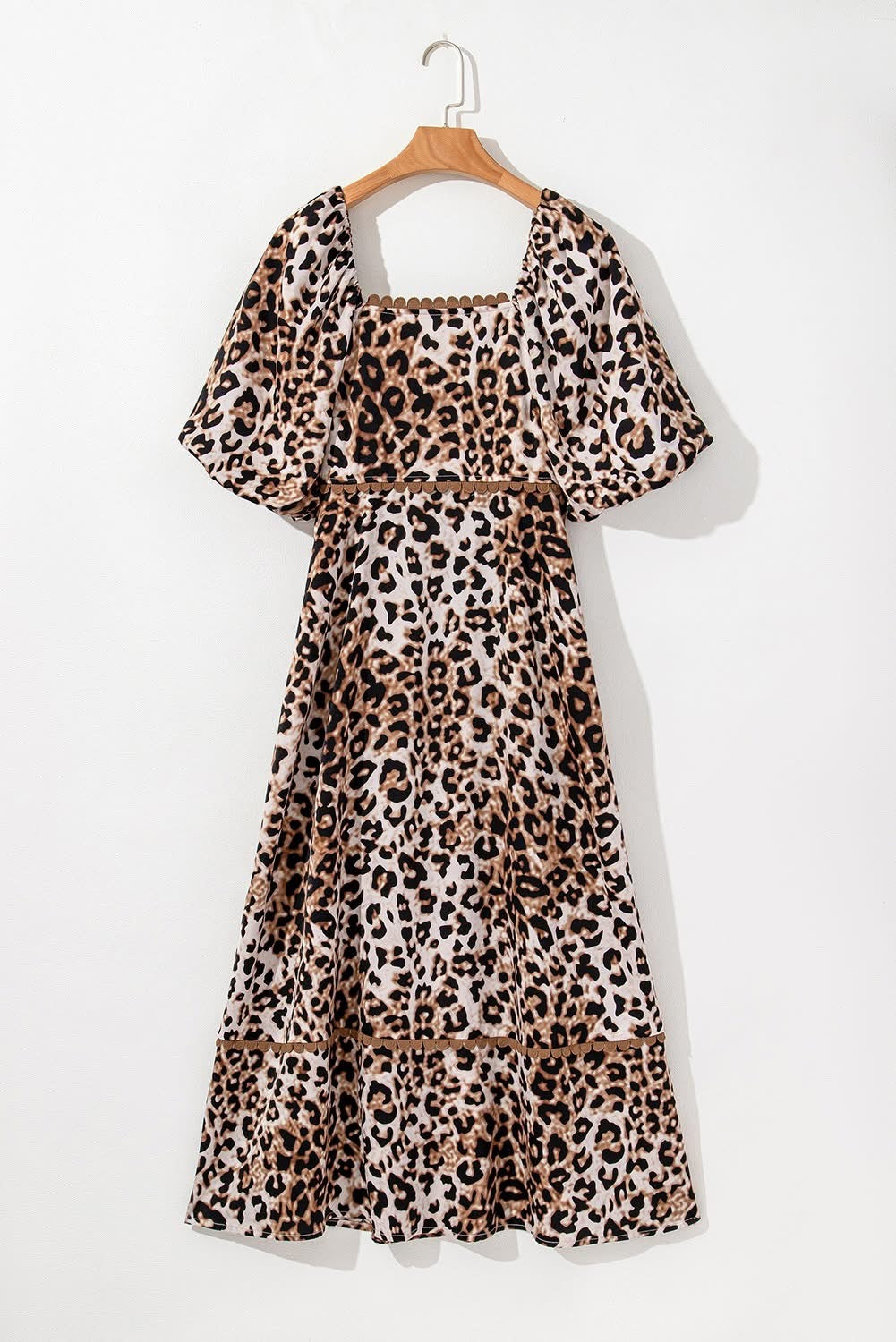 Brown Leopard Bubble Maxi dress