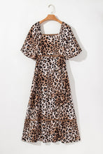 Load image into Gallery viewer, Brown Leopard Bubble Maxi dress
