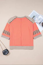 Load image into Gallery viewer, AUTUMN BLOOM GRAPEFRUIT ORANGE PATCHWORK TOP PLUS SIZE. **SHIPPING EXPECTED TO BEGIN ON DATE 10/29**

