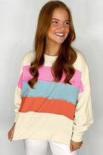 Load image into Gallery viewer, White Colorblock Crewneck Sweatshirt
