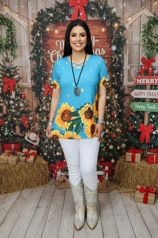 Sunflower Turquoise Top