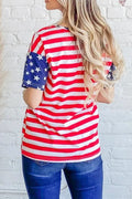 And The Why American Flag Short Sleeve Top