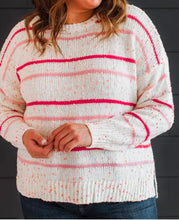 Load image into Gallery viewer, Plus Size Stripe Side Split Sweater
