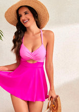 Load image into Gallery viewer, Crisscross Straps Tie Back One Piece Swimsuit
