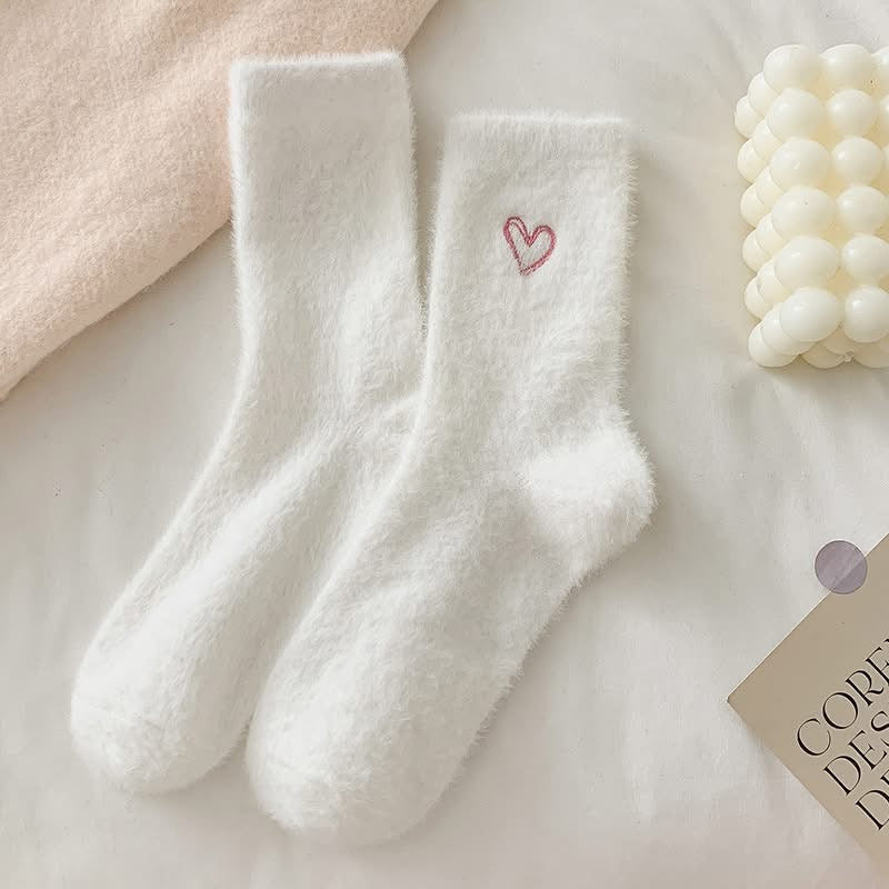 Fuzzy Valentine Heart Socks