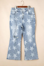 Load image into Gallery viewer, Star distressed denim PLUS size jeans
