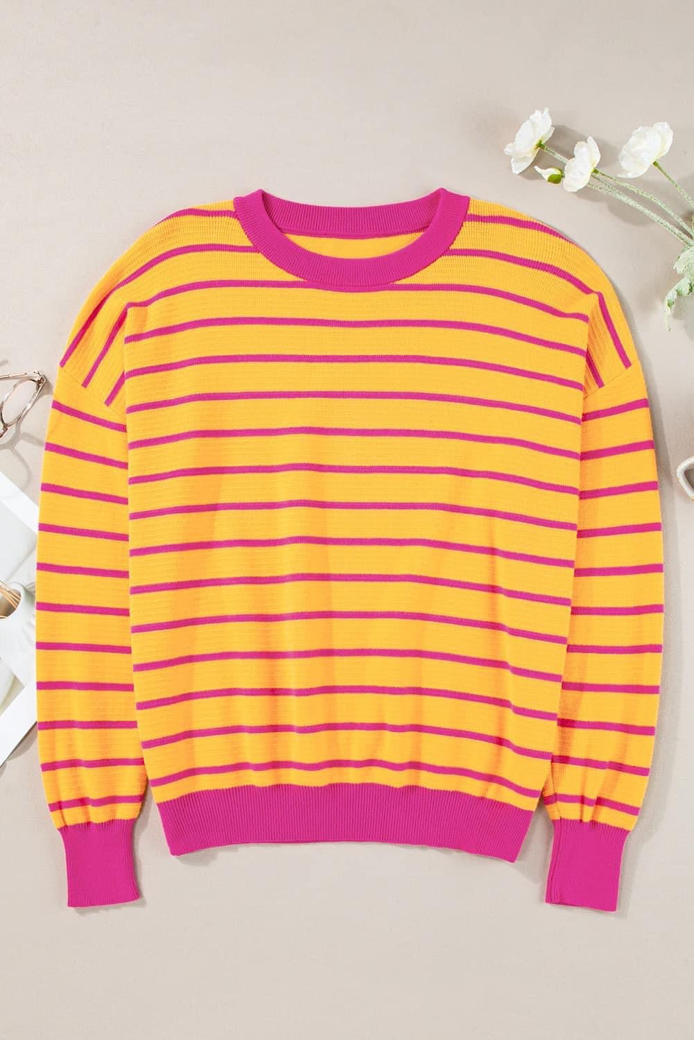Stripe Trimmed Sweater