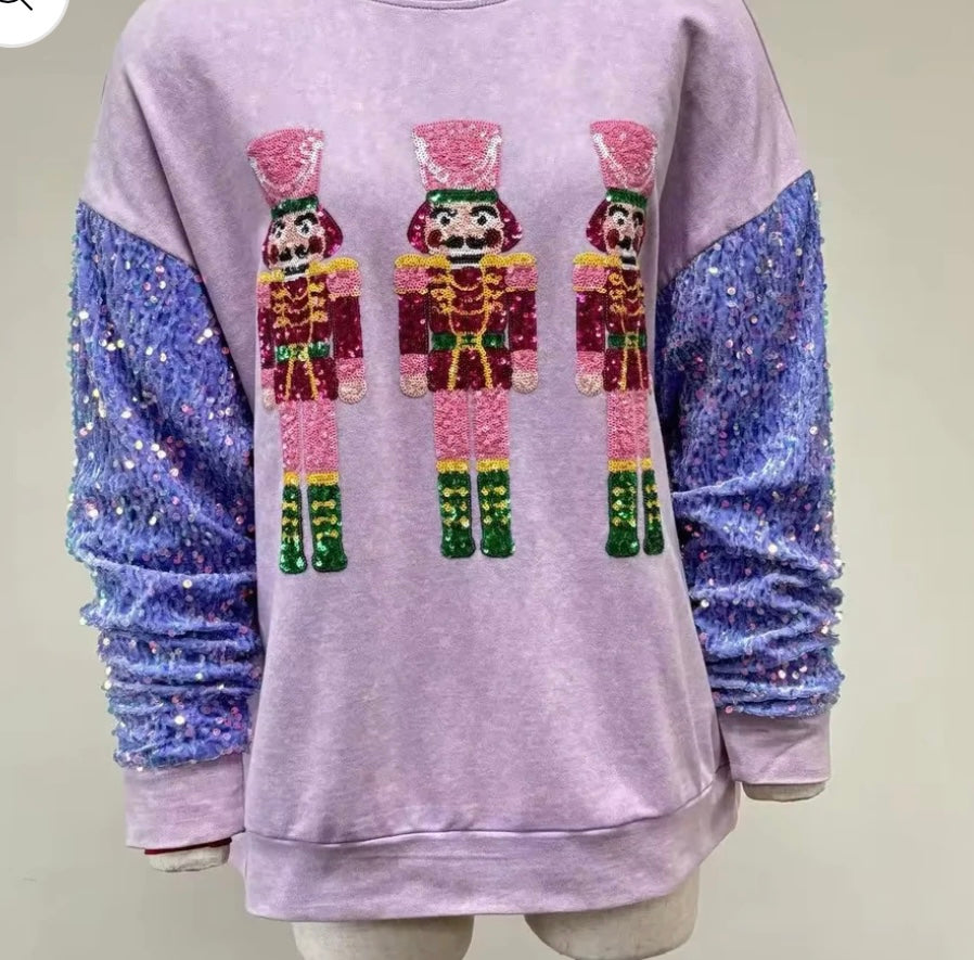 Christmas Sequin Sleeve Sweatshirt