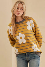 Load image into Gallery viewer, Striped Flower Sweater
