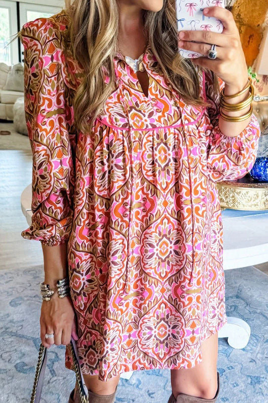 Sun Fire Abstract Mini Dress