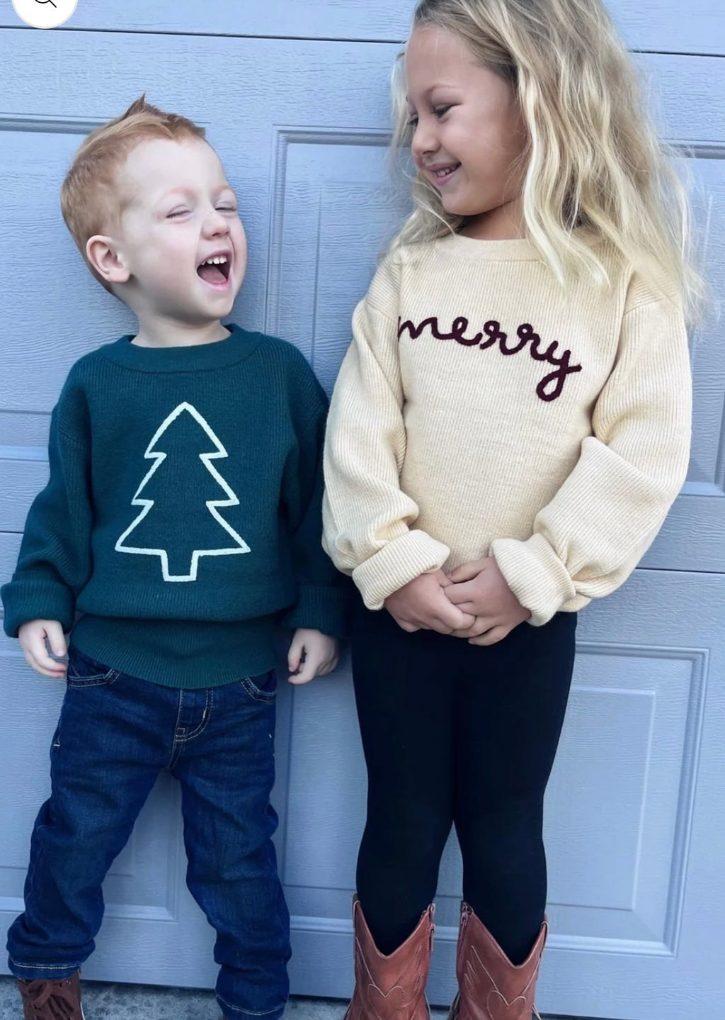 Rope Embroidered Merry Sweaters adult and kids