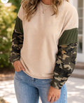 Camo Sleeve Plus Sweatshirt