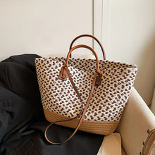 Load image into Gallery viewer, Contrast Woven Tote Shoulder Bag
