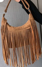 Load image into Gallery viewer, Suede Fringe Adjustable Strap Shoulder Bag
