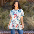 Animal Print Half Sleeve Top -30015