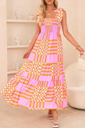 Pink Gingham Maxi