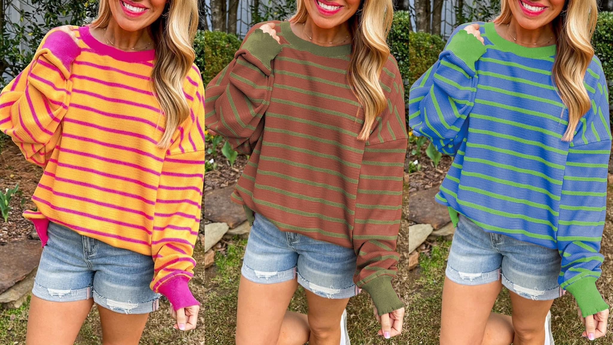 Stripe Trimmed Sweater