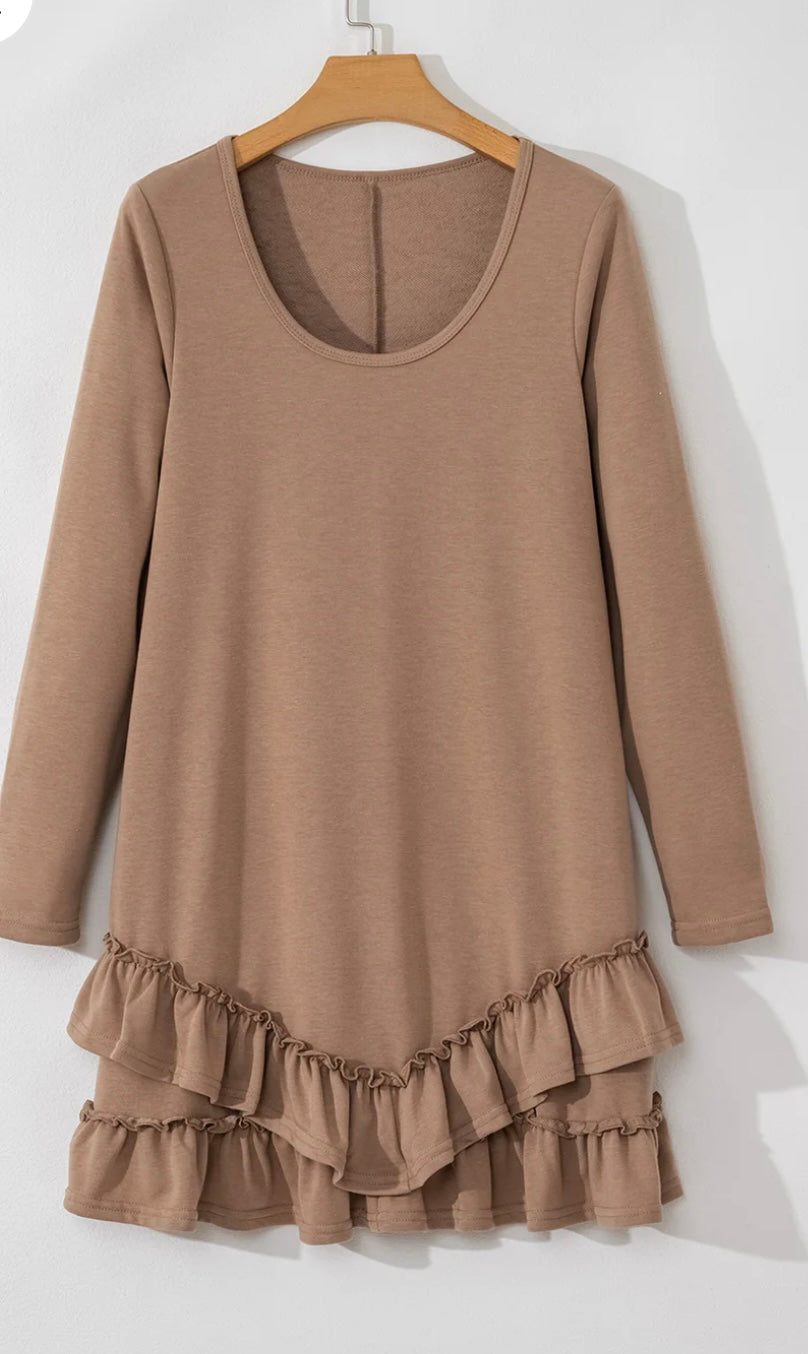 Tiered Ruffled Hem Mini Dress