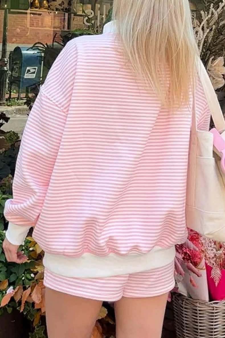 Pink Striped Mock Sets