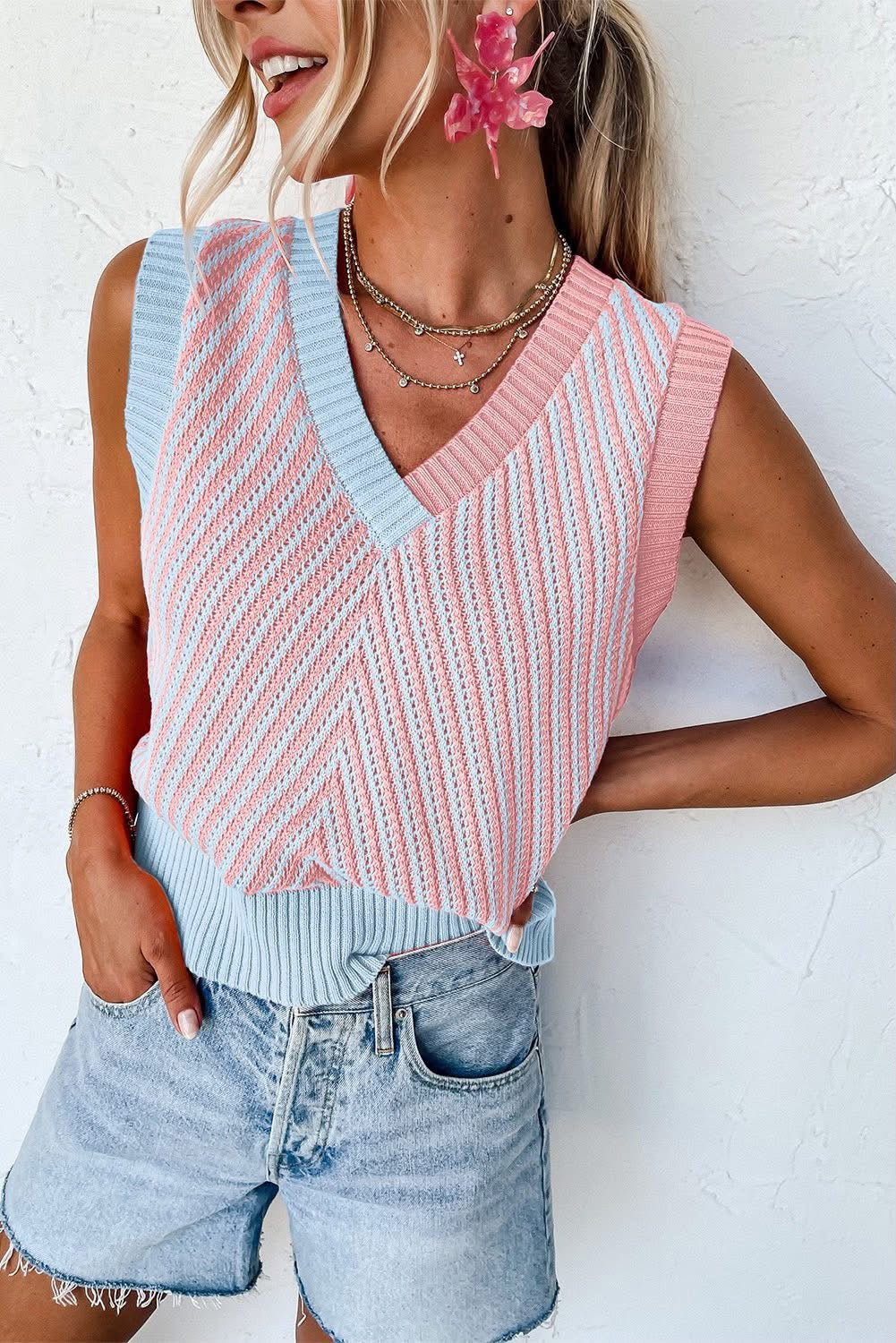 Cotton Candy Chevron Sweatervest