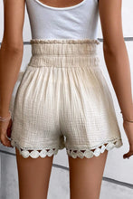 Load image into Gallery viewer, Apricot Textured Frilled High Waist Lace Hem Shorts
