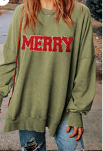 Load image into Gallery viewer, MERRY Side Slit Long Sleeve Sweatshirt
