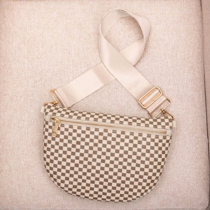 Layla Woven Checkered Crossbody Sling Bag