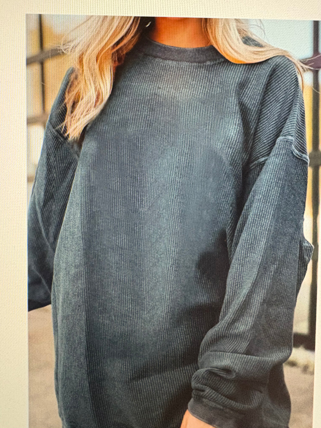 Dark Grey Corded Sweatshirt