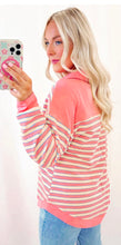 Load image into Gallery viewer, Stripe Buttoned V Neck Collared Top
