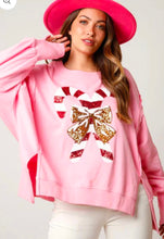 Load image into Gallery viewer, Sequined Candy Cane Sweatshirt
